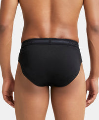 Super Combed Cotton Solid Brief with Stay Fresh Treatment - Black-4