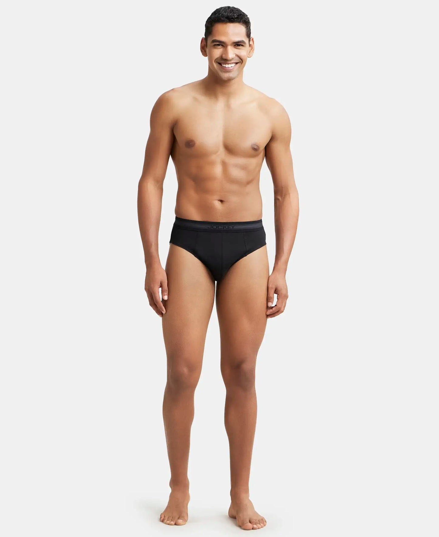 Super Combed Cotton Solid Brief with Stay Fresh Treatment - Black-5
