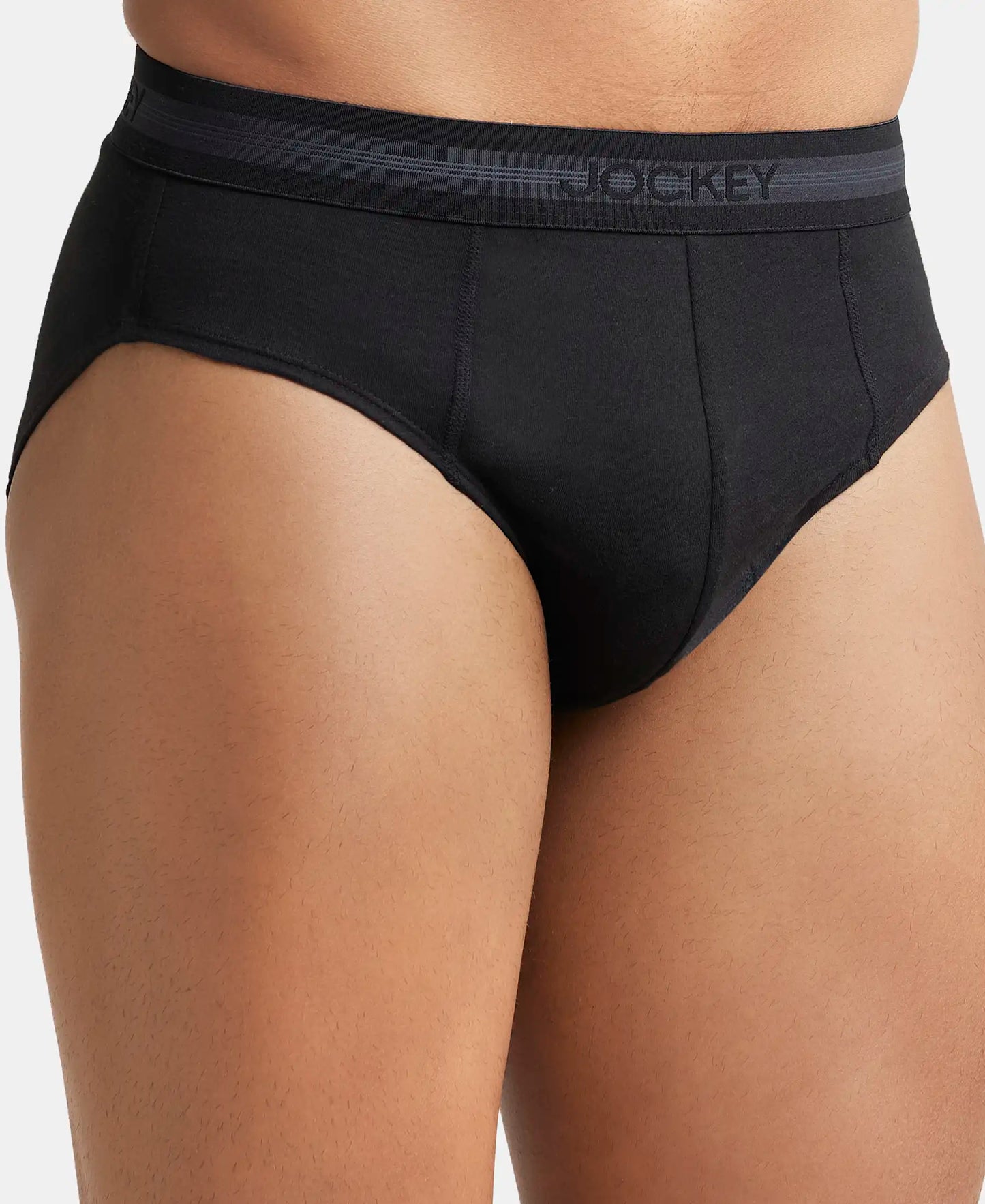 Super Combed Cotton Solid Brief with Stay Fresh Treatment - Black (Pack of 2)