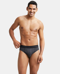 Super Combed Cotton Solid Brief with Stay Fresh Treatment - Black Melange-7