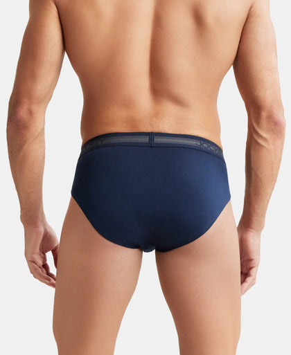 Super Combed Cotton Solid Brief with Stay Fresh Treatment - Deep Navy-3