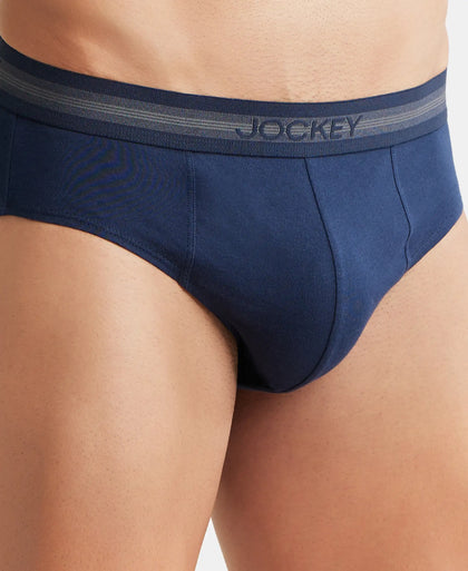 Super Combed Cotton Solid Brief with Stay Fresh Treatment - Deep Navy-7