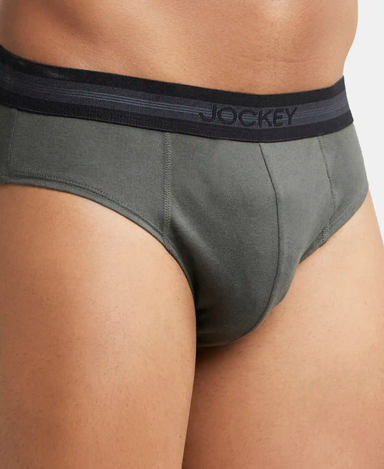 Super Combed Cotton Solid Brief with Stay Fresh Treatment - Deep Olive-6