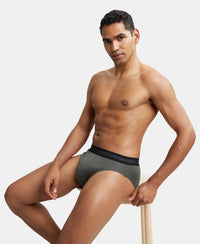 Super Combed Cotton Solid Brief with Stay Fresh Treatment - Deep Olive-6