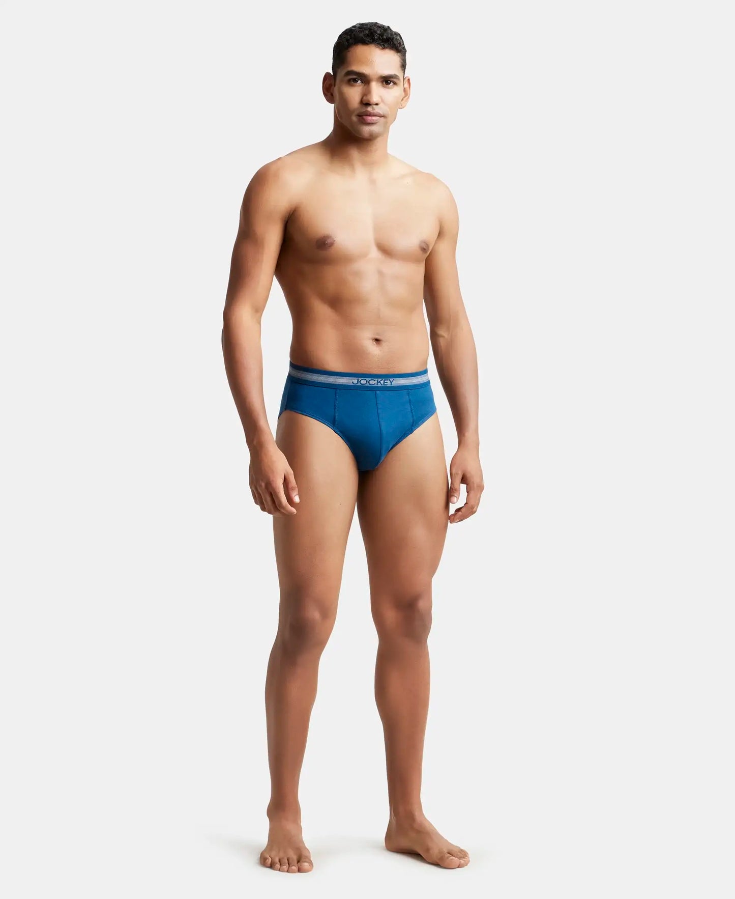 Super Combed Cotton Solid Brief with Stay Fresh Treatment - Poseidon-5