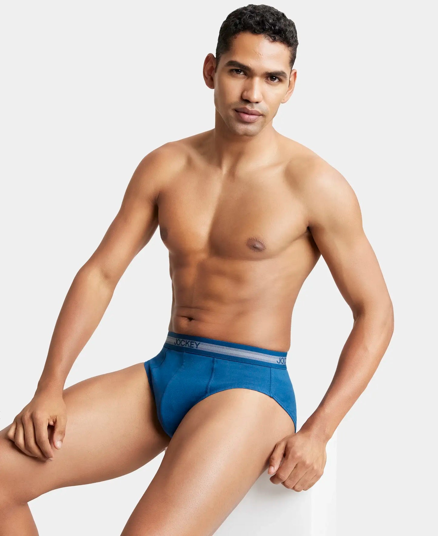Super Combed Cotton Solid Brief with Stay Fresh Treatment - Poseidon-6