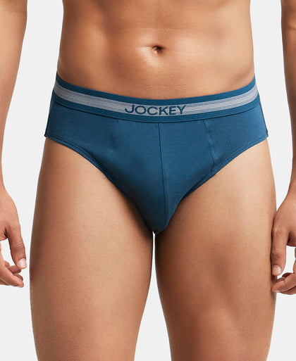 Super Combed Cotton Solid Brief with Stay Fresh Treatment - Reflecting Pond-1