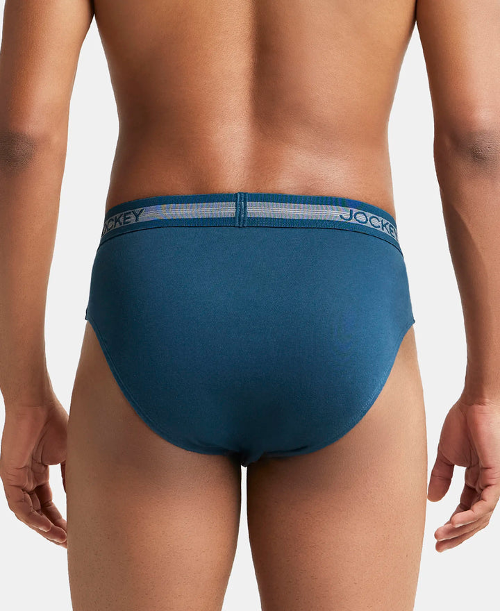 Super Combed Cotton Solid Brief with Stay Fresh Treatment - Reflecting Pond-3