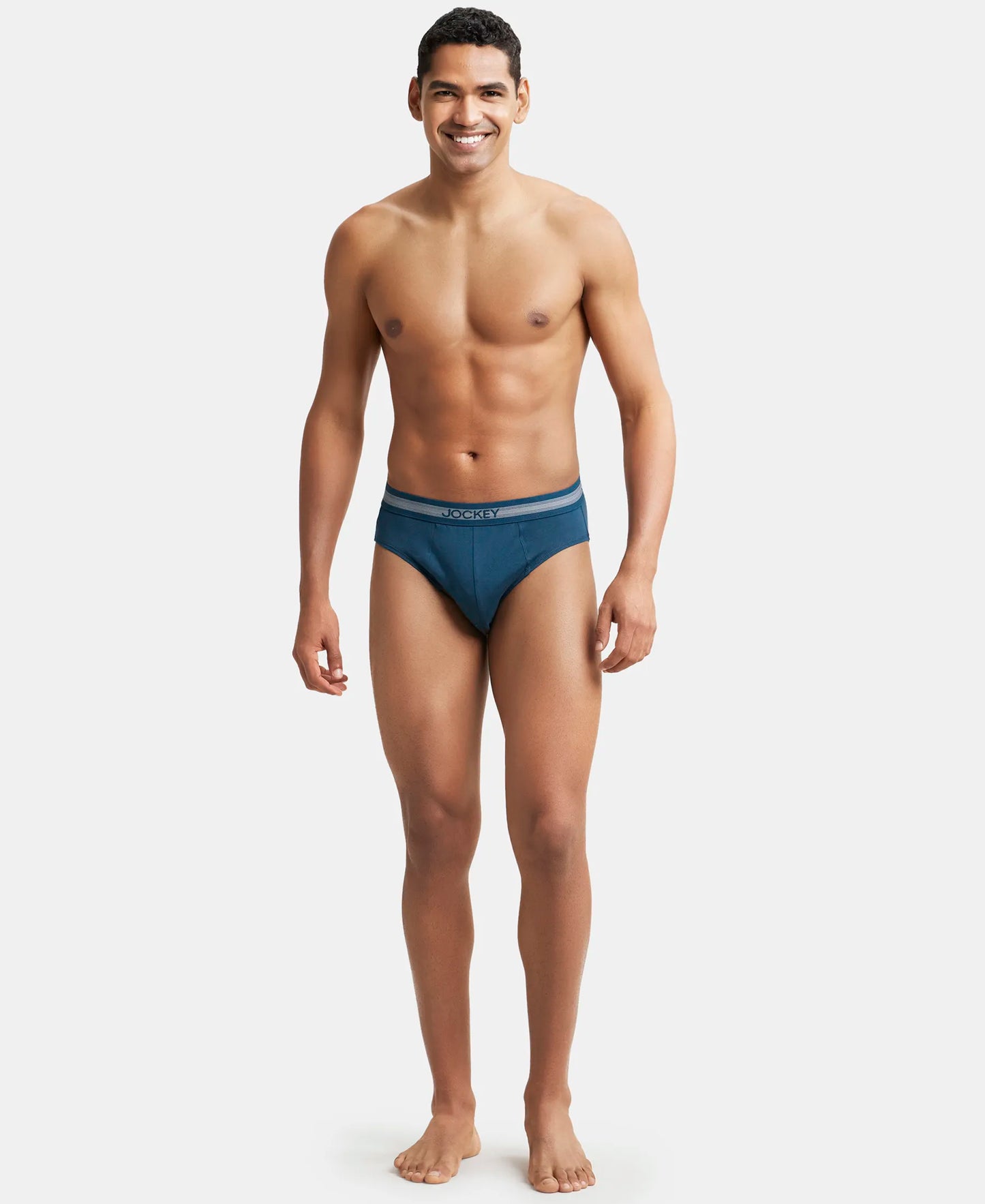 Super Combed Cotton Solid Brief with Stay Fresh Treatment - Reflecting Pond-4