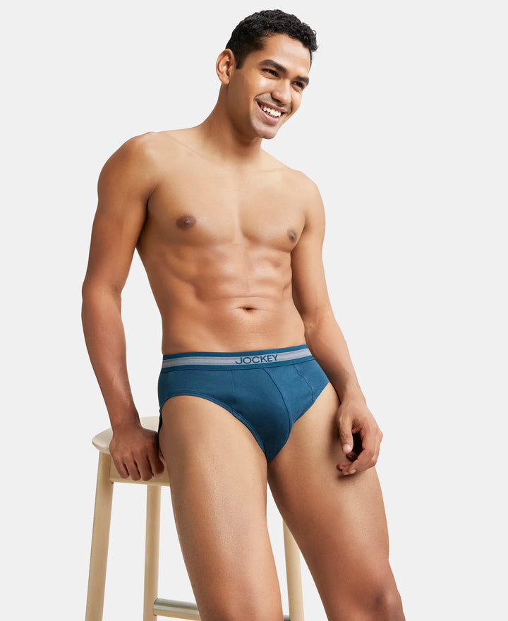 Super Combed Cotton Solid Brief with Stay Fresh Treatment - Reflecting Pond-5