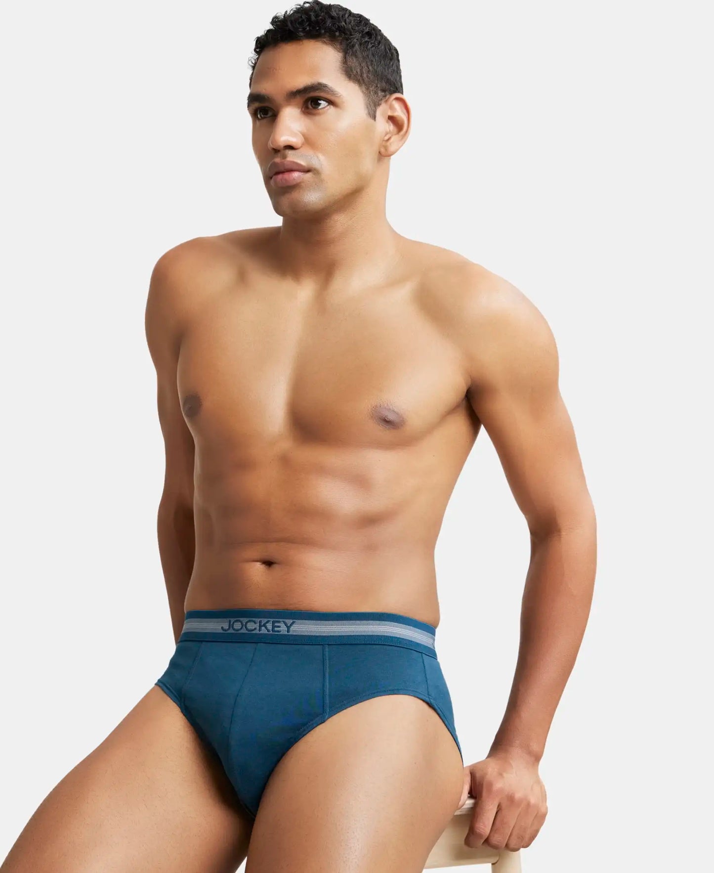 Super Combed Cotton Solid Brief with Stay Fresh Treatment - Reflecting Pond-6