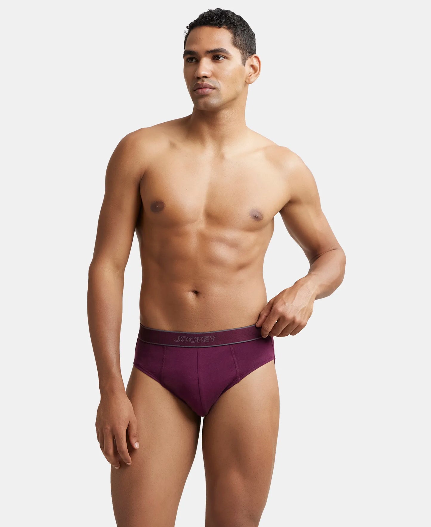 Super Combed Cotton Solid Brief with Stay Fresh Treatment - Wine Tasting-6