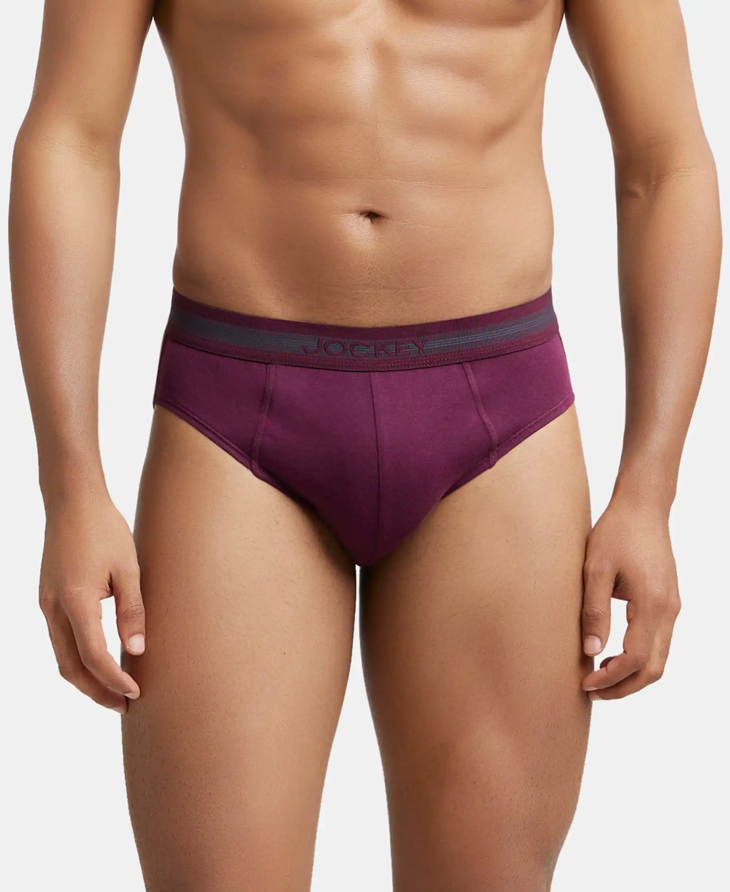 Super Combed Cotton Solid Brief with Stay Fresh Treatment - Wine Tasting-2