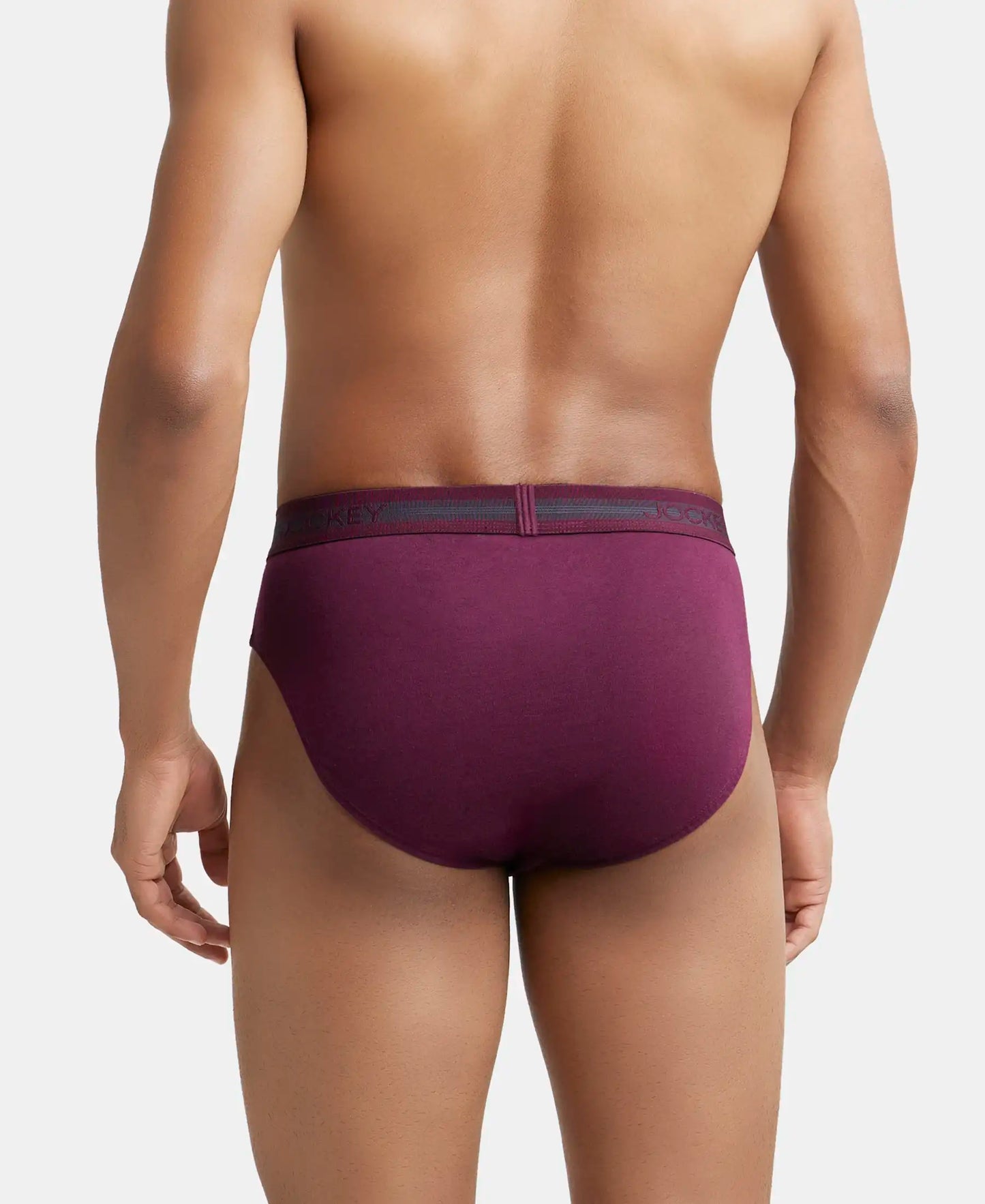 Super Combed Cotton Solid Brief with Stay Fresh Treatment - Wine Tasting-4