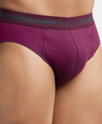 Super Combed Cotton Solid Brief with Stay Fresh Treatment - Wine Tasting (Pack of 2)