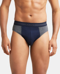 Super Combed Cotton Solid Brief with Stay Fresh Treatment - Charcoal Melange & Deep Navy-1