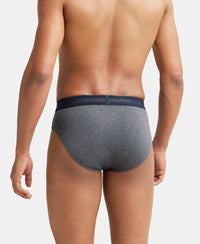 Super Combed Cotton Solid Brief with Stay Fresh Treatment - Charcoal Melange & Deep Navy-3