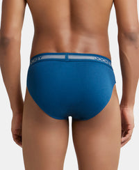 Super Combed Cotton Solid Brief with Stay Fresh Treatment - Poseidon & Mid Grey Mel-3