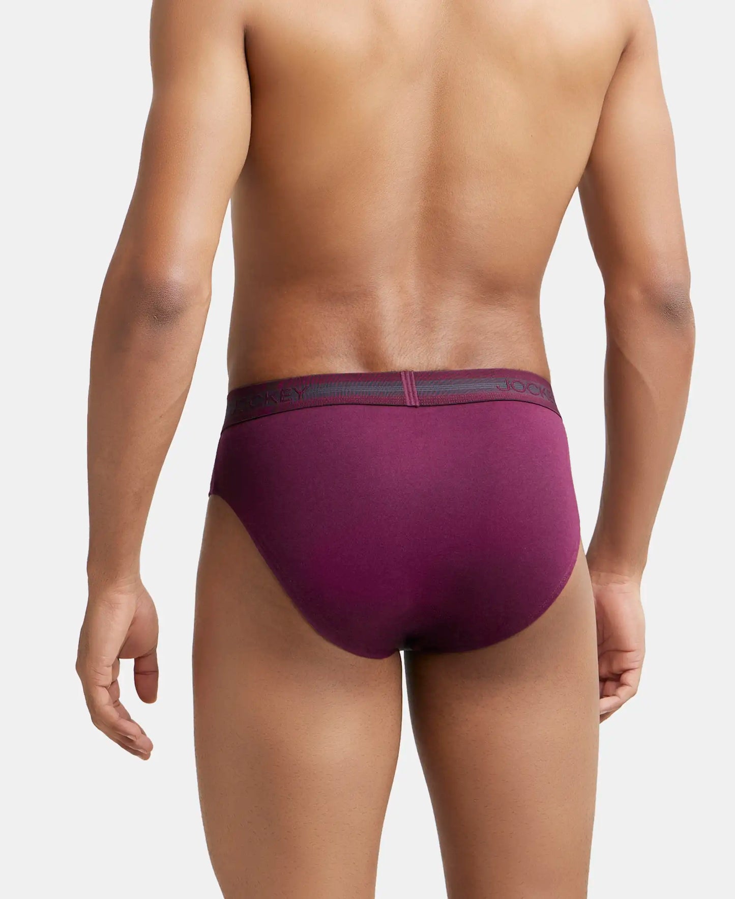 Super Combed Cotton Solid Brief with Stay Fresh Treatment - Black & Wine Tasting-3