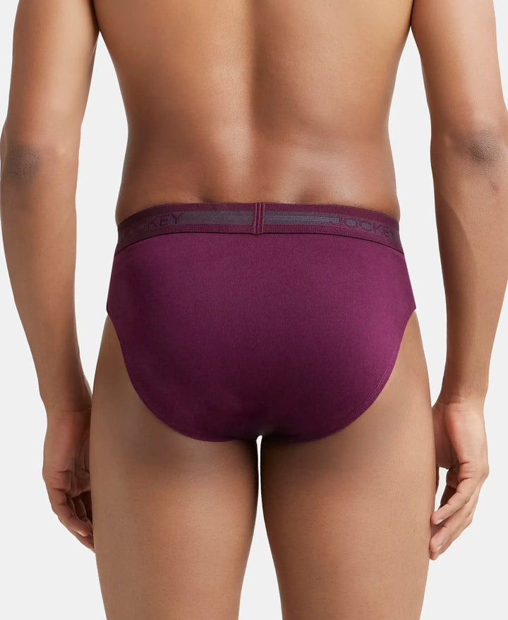 Super Combed Cotton Solid Brief with Stay Fresh Treatment - Black & Wine Tasting-4