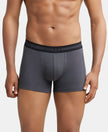 Super Combed Cotton Rib Solid Trunk with StayFresh Treatment - Asphalt-1