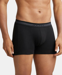 Super Combed Cotton Rib Solid Trunk with StayFresh Treatment - Black-2