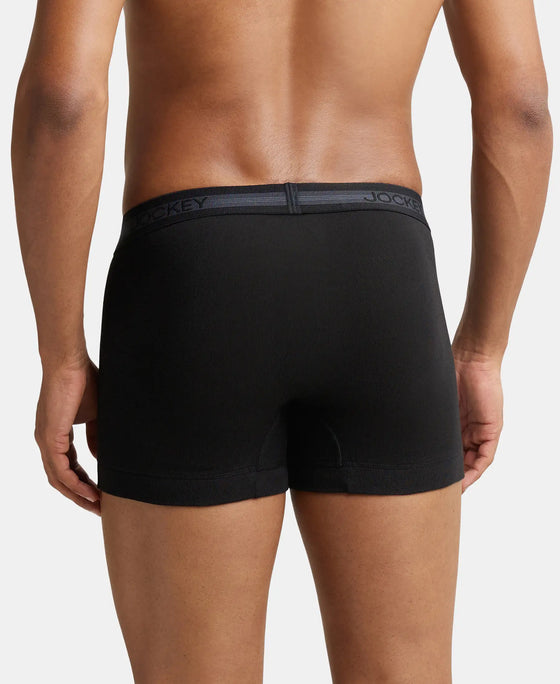 Super Combed Cotton Rib Solid Trunk with StayFresh Treatment - Black-3