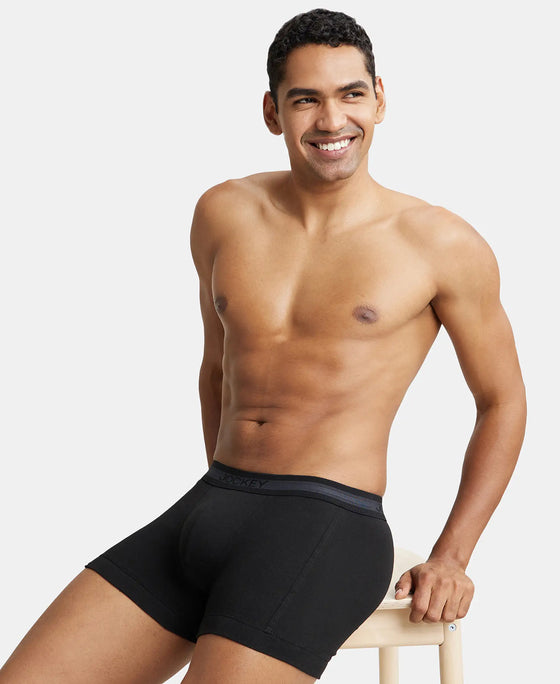 Super Combed Cotton Rib Solid Trunk with StayFresh Treatment - Black-5