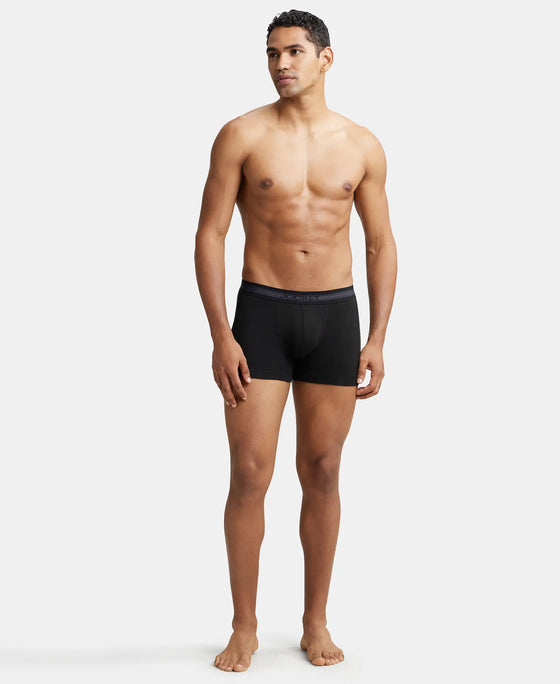 Super Combed Cotton Rib Solid Trunk with StayFresh Treatment - Black-5