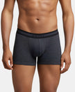 Super Combed Cotton Rib Solid Trunk with StayFresh Treatment - Black Melange-1