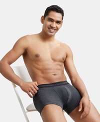 Super Combed Cotton Rib Solid Trunk with StayFresh Treatment - Black Melange-5