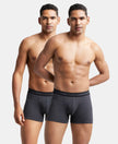 Super Combed Cotton Rib Solid Trunk with StayFresh Treatment - Black Melange-1
