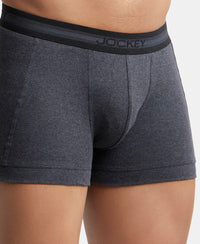 Super Combed Cotton Rib Solid Trunk with StayFresh Treatment - Black Melange (Pack of 2)