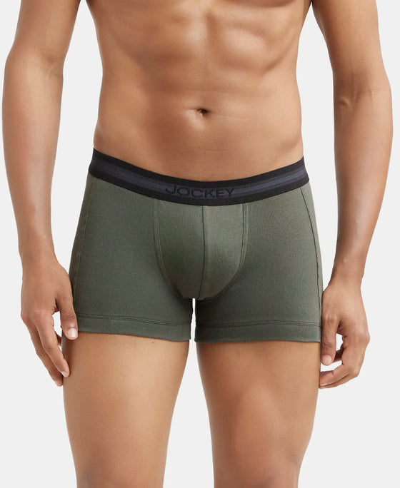 Super Combed Cotton Rib Solid Trunk with StayFresh Treatment - Deep Olive-1