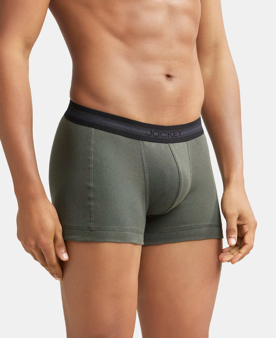 Super Combed Cotton Rib Solid Trunk with StayFresh Treatment - Deep Olive-2