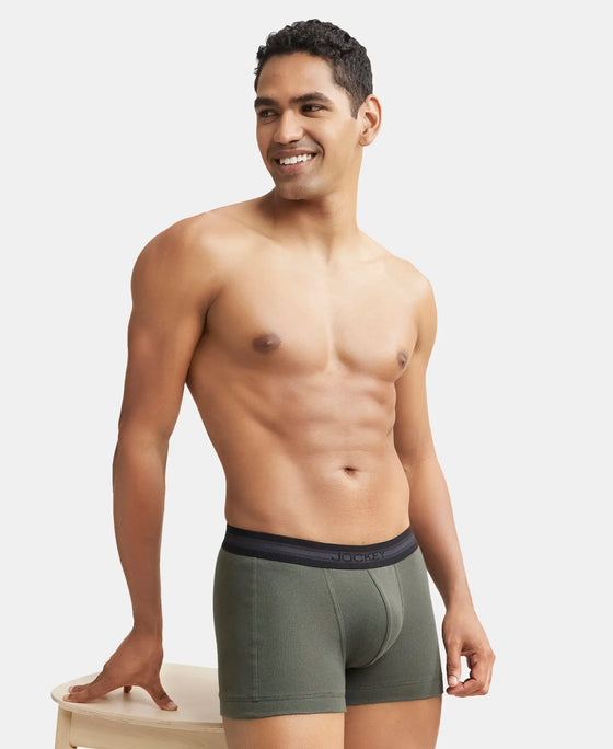 Super Combed Cotton Rib Solid Trunk with StayFresh Treatment - Deep Olive-5