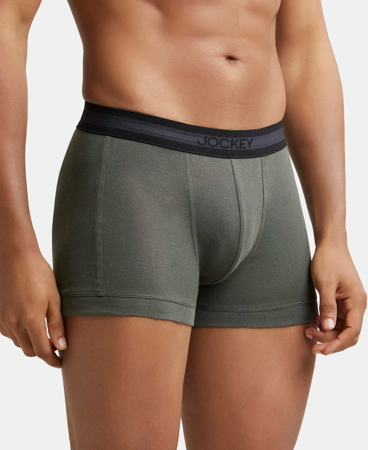 Super Combed Cotton Rib Solid Trunk with StayFresh Treatment - Deep Olive-3