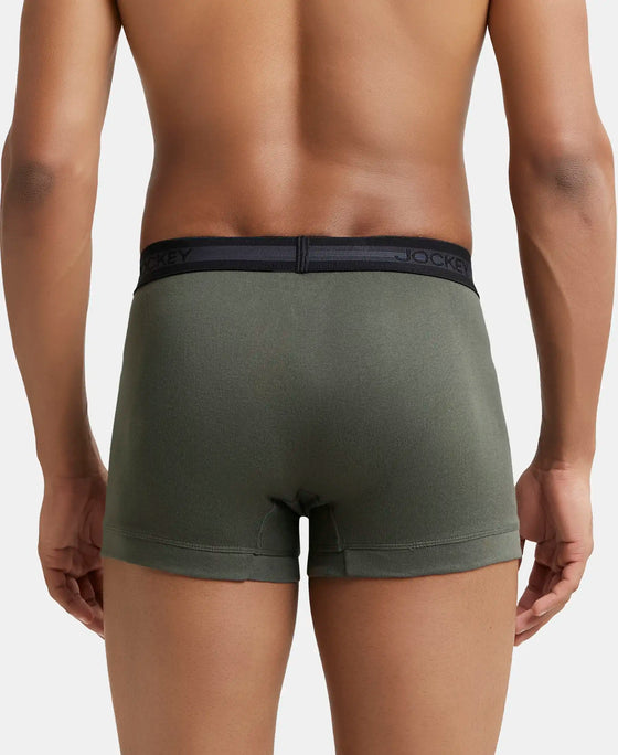 Super Combed Cotton Rib Solid Trunk with StayFresh Treatment - Deep Olive-4