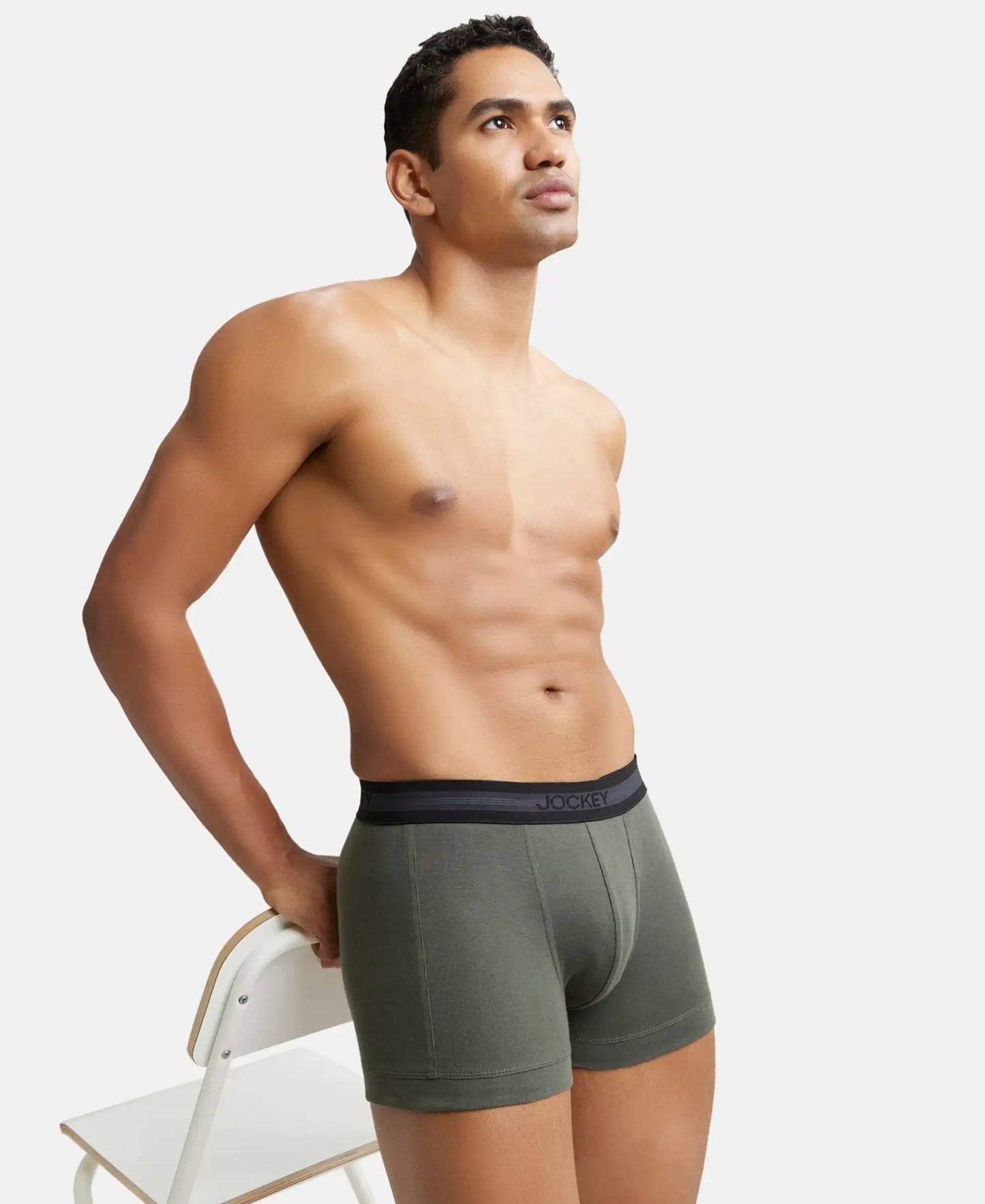 Super Combed Cotton Rib Solid Trunk with StayFresh Treatment - Deep Olive-6