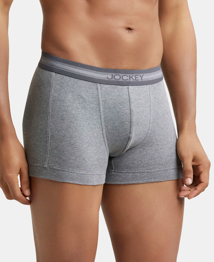 Super Combed Cotton Rib Solid Trunk with StayFresh Treatment - Mid Grey Melange-2