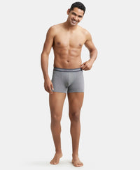Super Combed Cotton Rib Solid Trunk with StayFresh Treatment - Mid Grey Melange-4
