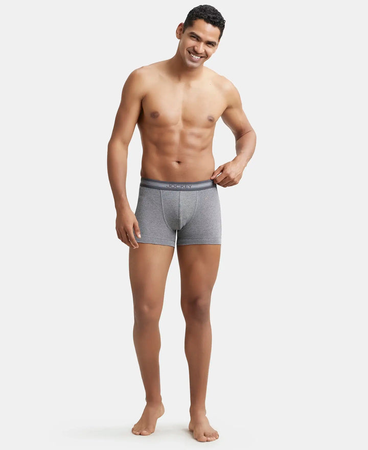 Super Combed Cotton Rib Solid Trunk with StayFresh Treatment - Mid Grey Melange-4