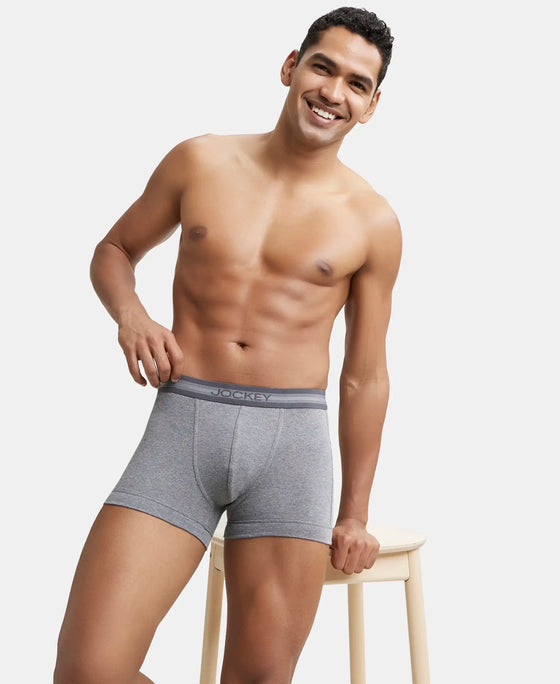 Super Combed Cotton Rib Solid Trunk with StayFresh Treatment - Mid Grey Melange-5