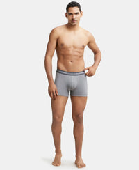 Super Combed Cotton Rib Solid Trunk with StayFresh Treatment - Mid Grey Melange (Pack of 2)-5