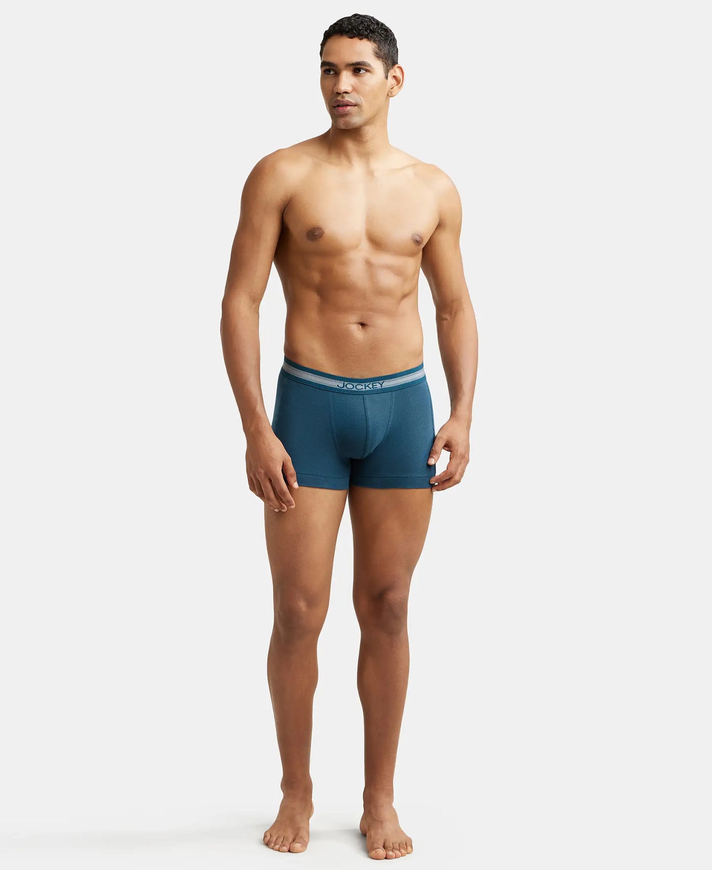 Super Combed Cotton Rib Solid Trunk with StayFresh Treatment - Reflecting Pond-4