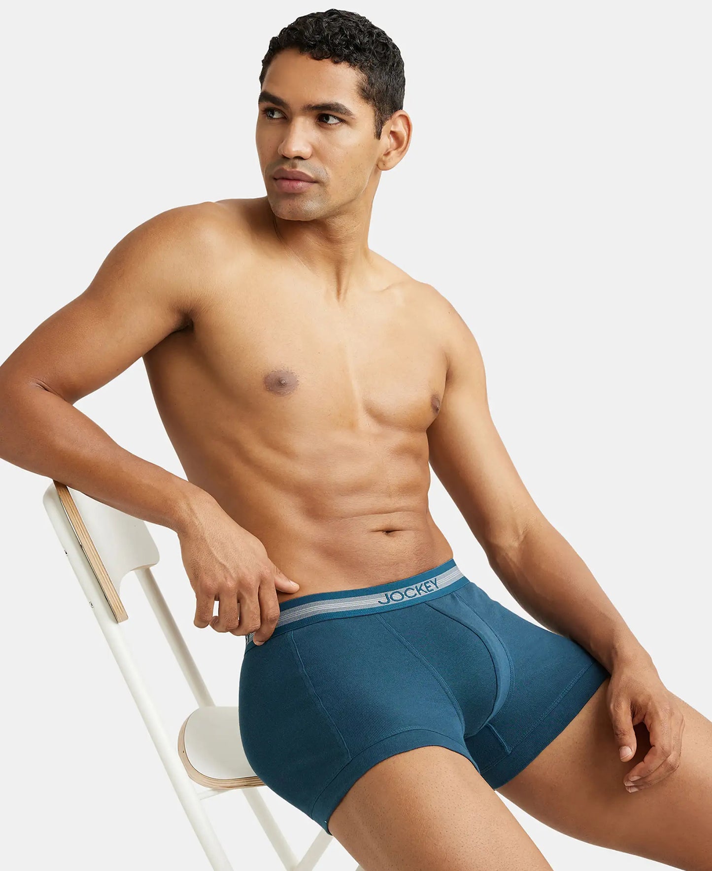 Super Combed Cotton Rib Solid Trunk with StayFresh Treatment - Reflecting Pond-5