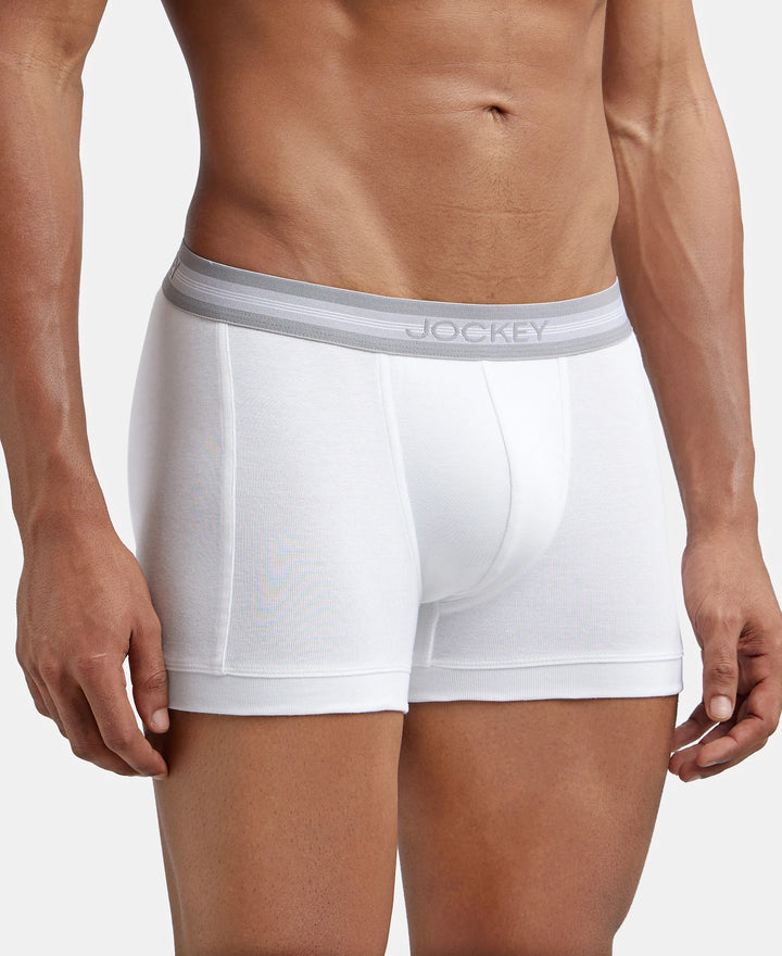 Super Combed Cotton Rib Solid Trunk with StayFresh Treatment - White-2