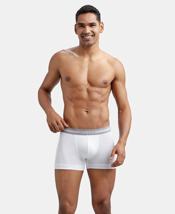 Super Combed Cotton Rib Solid Trunk with StayFresh Treatment - White-5