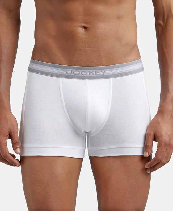 Super Combed Cotton Rib Solid Trunk with StayFresh Treatment - White-2