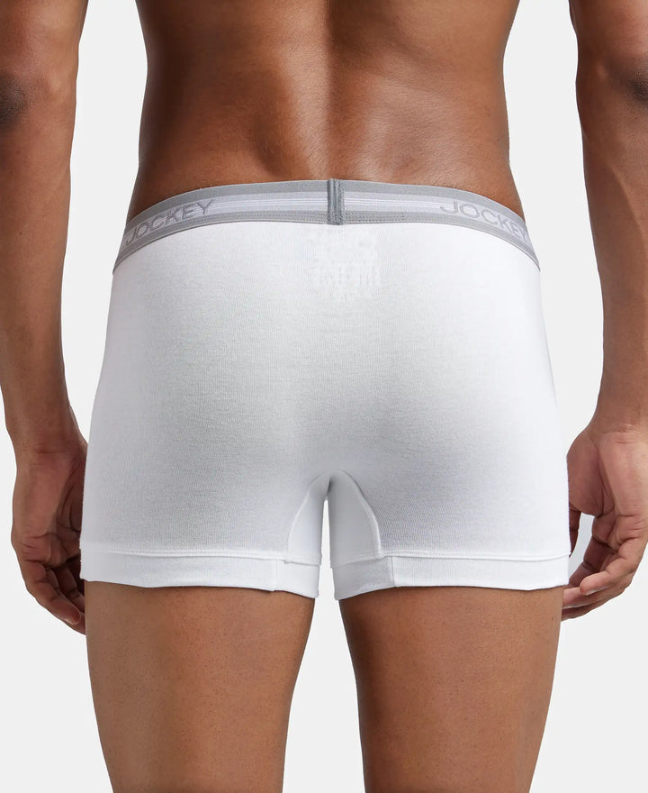 Super Combed Cotton Rib Solid Trunk with StayFresh Treatment - White-4